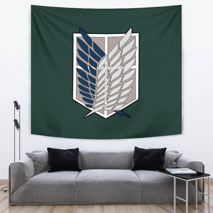 Scouting Regiment Attack on Titan Tapestry Horizontal LARGE COUCH Mockup - Attack On Titan Merch
