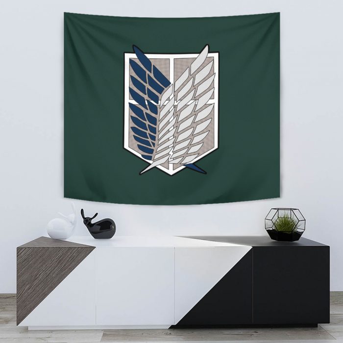 Scouting Regiment Attack on Titan Tapestry Horizontal OVER STAND Mockup - Attack On Titan Merch