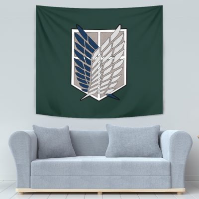 Scouting Regiment Attack on Titan Tapestry Horizontal SMALL COUCH Mockup - Attack On Titan Merch