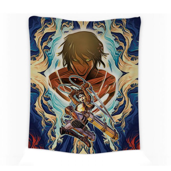 Trippy Eren Yeager Attack on Titan Tapestry Vertical MAIN Mockup 800x800 1 - Attack On Titan Merch