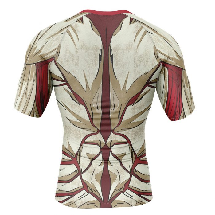 Reiner braun Short Sleeve Rash Guard back - Attack On Titan Merch