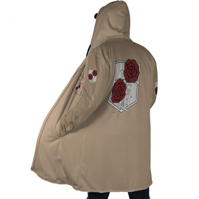 The Garrison Attack on Titan Hooded Cloak Coat SIDE Mockup - Attack On Titan Merch