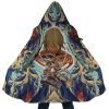 Trippy Eren Yeager Attack on Titan AOP Hooded Cloak Coat MAIN Mockup - Attack On Titan Merch