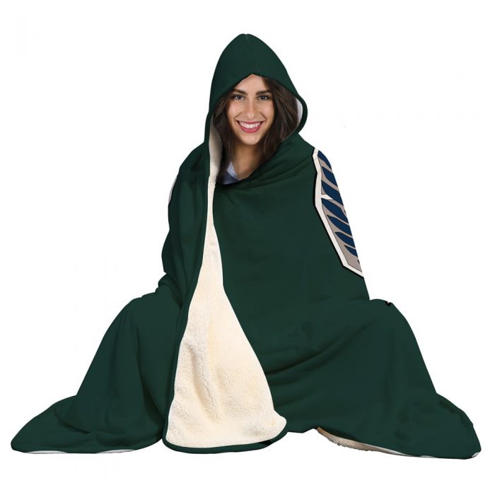 Wings of Feedom Attack on Titans Hooded Blanket FRONT Mockup - Attack On Titan Merch