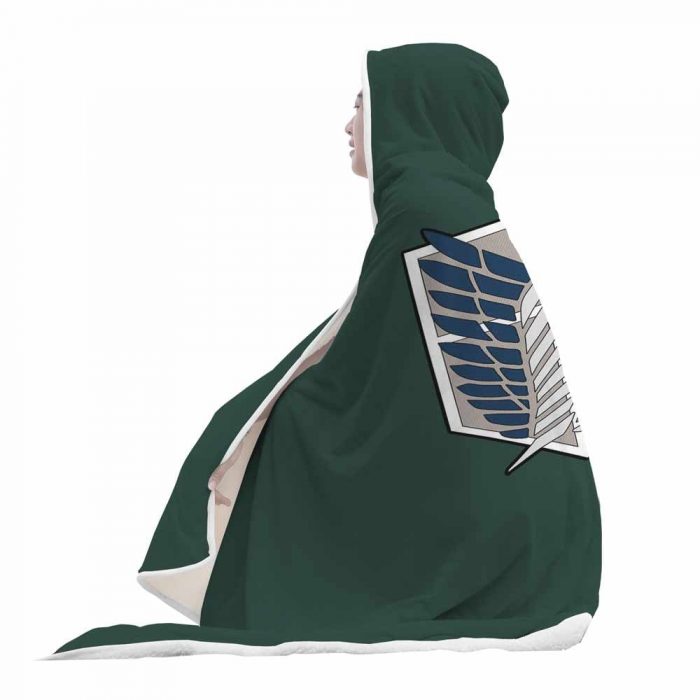 Wings of Feedom Attack on Titans Hooded Blanket SIDE Mockup - Attack On Titan Merch