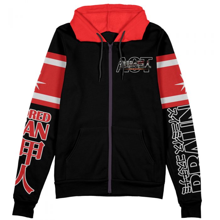 armored Zip Hoodie Front Mockup - Attack On Titan Merch