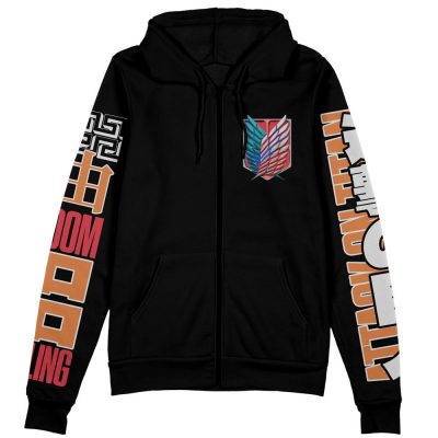 er3n Zip Hoodie Front Mockup - Attack On Titan Merch