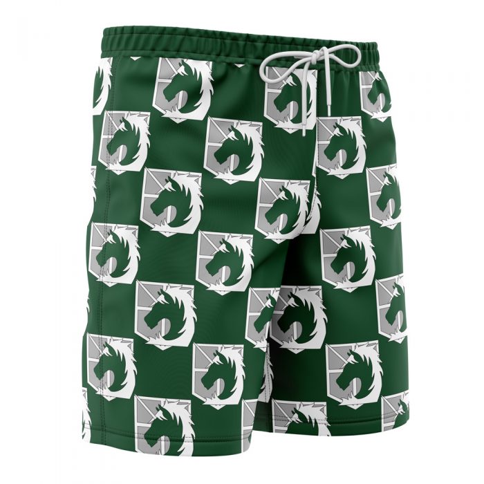 military Hawaiian Swim Trunks Board Shorts side Knot - Attack On Titan Merch