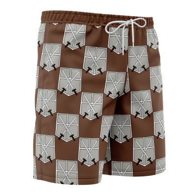 training Hawaiian Swim Trunks Board Shorts side Knot - Attack On Titan Merch