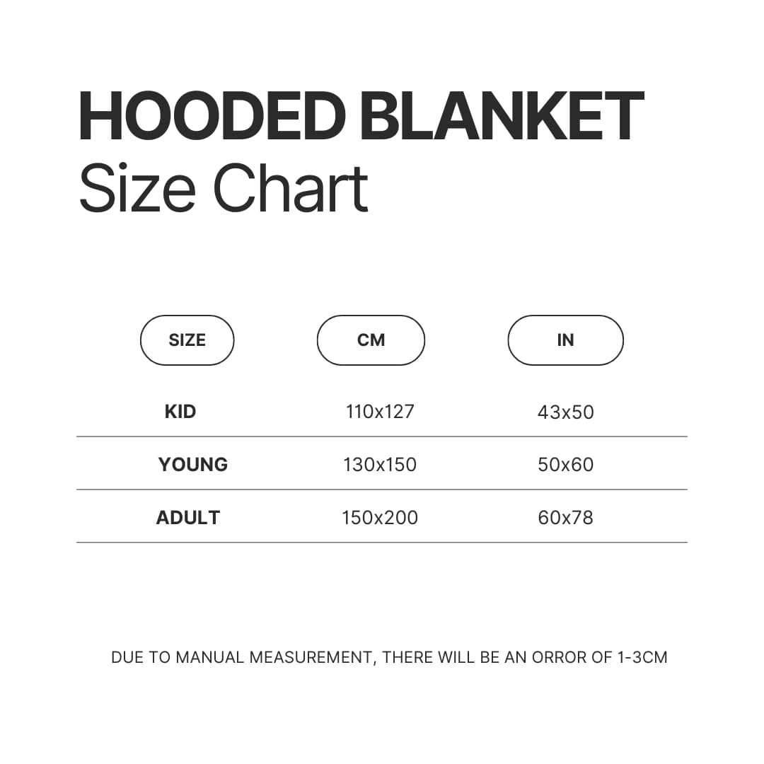 Hooded Blanket Size Chart - Attack On Titan Merch