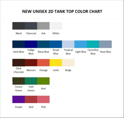 tank top color chart - Attack On Titan Merch